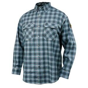 Black Stallion 3xl FS9-PGY Flame-Resistant Cotton Work Shirt Gray Plaid XXXL